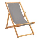 vidaXL Strandstol Lysegrå Massivt Teaktre