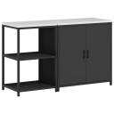  Kjøkkenoppbevaringssett med hylle 2 pcs Svart 150 x 50 x 92 cm