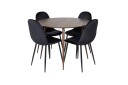 Venture Home Plaza Spisegruppe 100 cm Rund med 4 Polar Stoler Sort