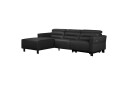 Reclinersofa med hjørne Loft24 Hjørnesofa Loft24 Carpari med elektrisk recliner Svart Venstrevendt Belfast stoff  