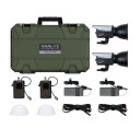Nanlite FC-120C 2KIT RGB LED Lampe med trillekoffert ??? 4 lysmoduser, 15 lyseffekter