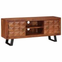 TV skap med hylle honningbrun 112 x 30 x 48 cm heltre akasie