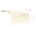 vidaXL Automatisk uttrekkbar markise med rullegardin 3,5x2,5 m krem