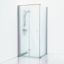Svedbergs Skoga Dusjhjørne Leddet Kombi (Vegg+dør) Svart Matt / 73x80cm Klart Glass