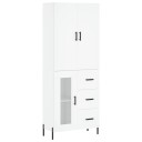 vidaXL Highboard hvit 69,5x34x180 cm konstruert tre 8720845412128
