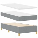  Box Spring seng med madrass & benk lysegrå 90x200 cm stoff