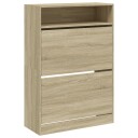  Skoskap med 2 vippeskuffer sonoma eik 80x34x116 cm 8721012386020