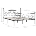 vidaXL Sengeramme med spilebase svart metall 200x200 cm