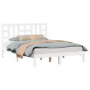 vidaXL Sengeramme hvit heltre 150x200 cm 5FT King Size 8720287041535