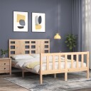 vidaXL Sengeramme med hodegavl 4FT6 double heltre 8720845979614