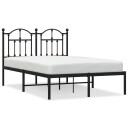 vidaXL Sengeramme i metall med sengegavl svart 120x200 cm