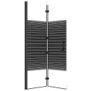 Leddet dusjdør ESG 100x140 cm svart