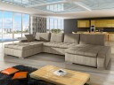 Cillo 5 seters U formet sovesofa med dobbeltdivan   beige