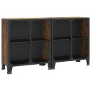 vidaXL Oppbevaringsskap 2 stk rustikk brun 72x36x82 cm metall og MDF