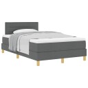  Box Spring Seng med Madrass Mørk Grå 120x190 cm Stoff