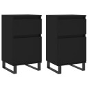 vidaXL Skjenk 2 stk svart 40x35x70 cm konstruert tre