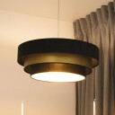 Maco Design Triniti hengelampe svart/gull Ø 60 cm tekstil