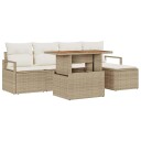  Hage Sofa Set med pute 6 pcs Beige og krem Medium