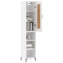 vidaXL Highboard hvit 34,5x34x180 cm konstruert tre 8720845497439
