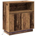 Serviesskap med LED Gamle tre 71 x 34,5 x 75 cm Konstruert tre