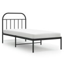 vidaXL Sengeramme i metall med hodegavl svart 90x190 cm