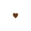 Stine A Jewelry Petit Love Heart Mocha Enamel Gullfarge Brun 3 mm