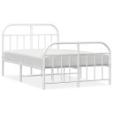 vidaXL Sengeramme i metall med hode- og fotgavl hvit 120x190 cm