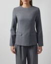 Malina Athina Tailored Long Sleeve Blouse - Grey - 40