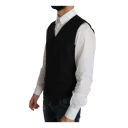 Dolce & Gabbana Black Silk Dress Waistcoat Svart M