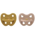 Hevea Smokker 3–36 Md. 2-pack Naturgummi Honey/Beige Hevea 3-36 md Smokk Gul