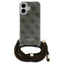 Guess Crossbody Cord 4G Print Mobildeksel med Nøkkelbånd til iPhone 16 - Brun