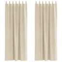  Gardiner med gardiner 2 pcs Krem 140 x 225 cm Fløyel
