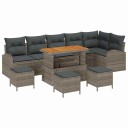 vidaXL Hagesofa Set 10 stk. 9-Antall seter Grå