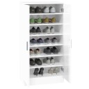 vidaXL Skoskap h?yglans hvit 55x35x108 cm konstruert tre