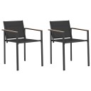  Hagestoler 2 pcs Svart og Anthracite 53,5 x 59 x 77 cm