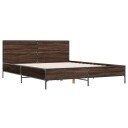  Sengeramme brun eik 140x190 cm konstruert tre og metall 8721102613326