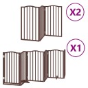 Vidaxl Hundeport Sammenleggbar 12 Paneler Brun 600 cm Poppeltre