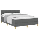  Box Spring Seng med madrass Mørkegrå 160x200 cm Stoff