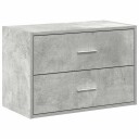 Skap med 2 skuffer betonggrå 60x31x40 cm konstruert tre 8721158577061