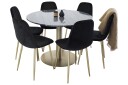 Venture Home Estelle Spisegruppe 106 cm Rund med 6 Polar Stoler Sort/Guld