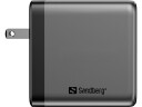 Sandberg Travel Charger PD140W GaN Lader med Display Grå