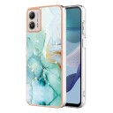 INCOVER Motorola Moto G53 / G23 / G13 Hybrid Plast Deksel - Grønn Marmor