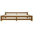 vidaXL Sengeramme honningbrun heltre furu 200x200 cm