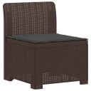 vidaXL 1 seters Hage Sofa med Pute Rattan Utseende PP Brun