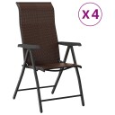  Sammenleggbare hagestoler 4 stk brun polyrotting 3270608