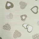 Borg Living Tekstil voksduk med akrylbelegg   30 meter på rull   Green Hearts   140 cm bred tekstilduk