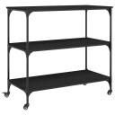  Kjøkkentralle svart 102x50x95 cm konstruert tre 842321