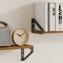 Vendbar vegghylle 40cm 2 pak Brun/Matt Svart
