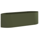 vidaXL Hevet Hagebed Olivengrønn 140 x 40 x 40 cm Stål