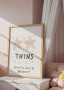 Personalized Twins Star Wall Art Plakat / 50x70